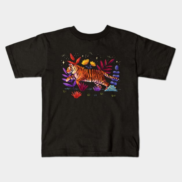 Bengal Tiger Kids T-Shirt by Auvrea Studio